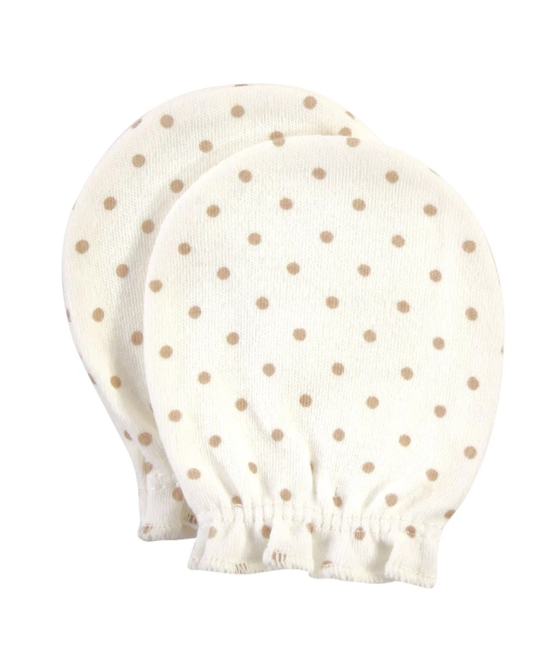 Hudson Baby Girls Cotton Scratch Mittens, Enchanted Forest, 0-6 Months