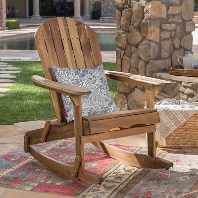 Streamdale Malibu Acacia Wood Adirondack Rocking Chair