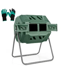Slickblue 360° Rotatable Tumbling Composter with 2 Sliding Doors