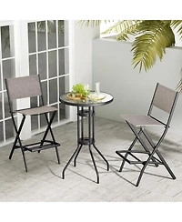 Slickblue Folding Bar Stools Set of 2 Backrest Humanized Footrest