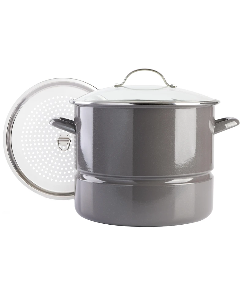 Kenmore Broadway 16-Quart Steamer Stock Pot - Graphite Grey