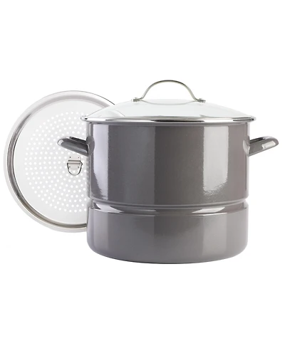 Kenmore Broadway 16-Quart Steamer Stock Pot - Graphite Grey