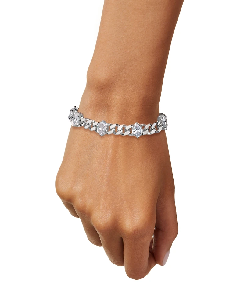 And Now This Clear Cubic Zirconia Station Bracelet