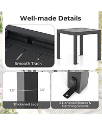 Slickblue Expandable Patio Dining Table for 4-6 People-Grey