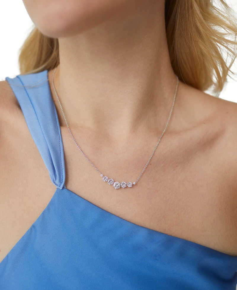 Eliot Danori Rhodium-Plated Cubic Zirconia Statement Necklace, 16" + 2" extender, Created for Macy's