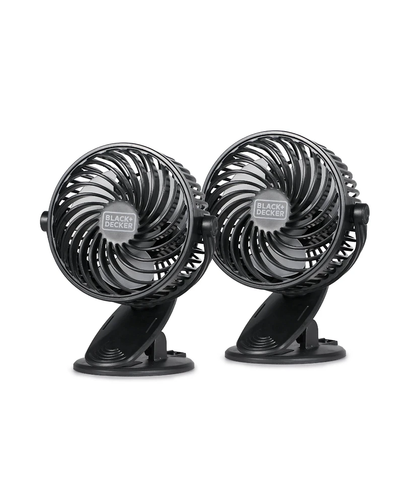 4" Convertible Cooling Fan, Clip Fan and Standing Fan with 3 Speed Settings, 2-Pack