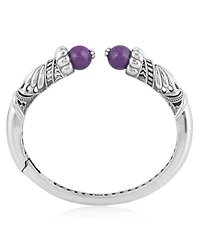 American West Jewelry Sterling Silver Phosphosiderite Gemstone Hinged Cuff Bracelet Size Small