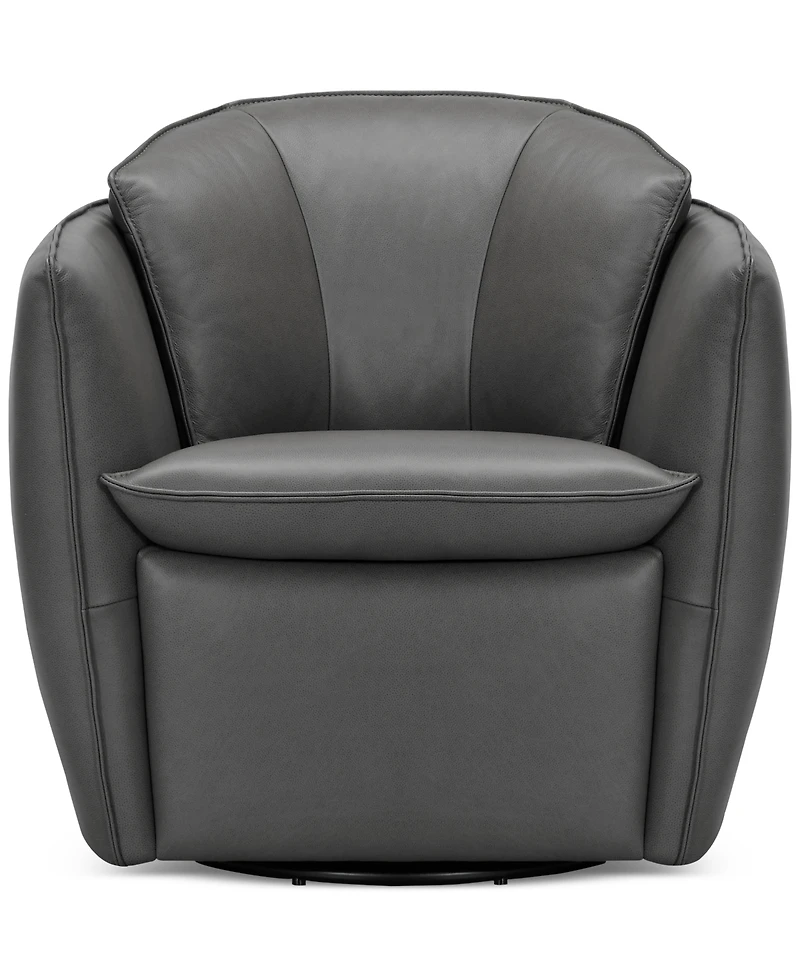 Kettner 32" Leather Swivel Chair, Created for Macy's