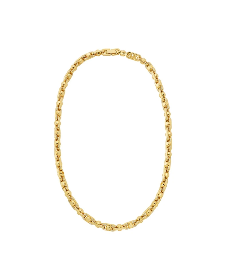 Michael Kors Brass Pave Astor Link Chain Necklace
