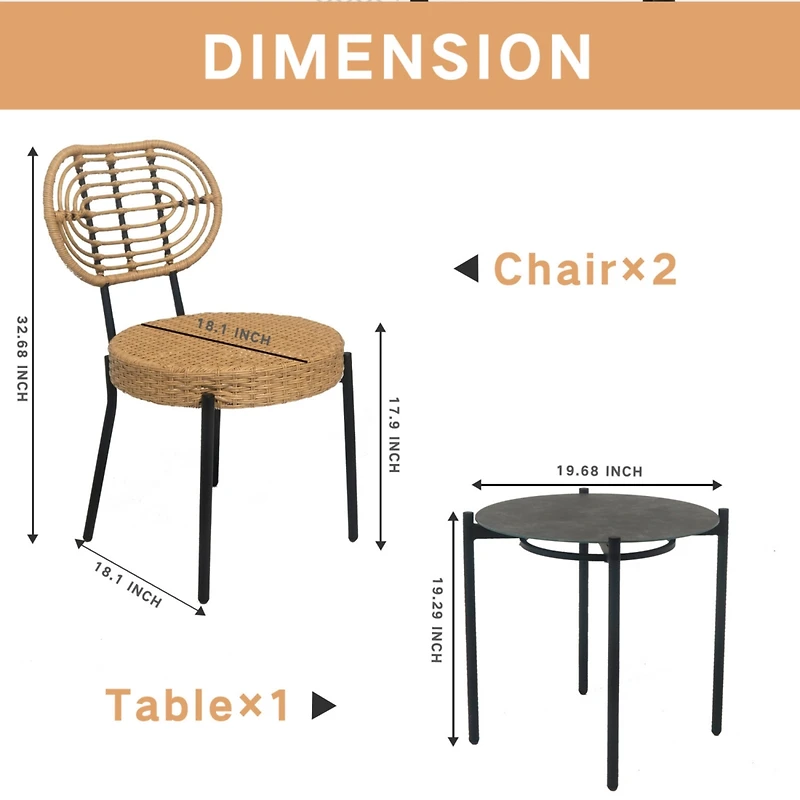 Streamdale 3-Piece Outdoor Wicker Bistro Set Durable, Stylish, & Versatile