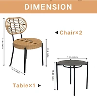 Streamdale 3-Piece Outdoor Wicker Bistro Set Durable, Stylish, & Versatile