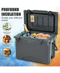 Slickblue 25 Qt Hard Cooler with Aluminum Handle and Integrated Cup Holders