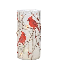 Set of 2 Led Cardinal Bird Luminaries for Festive Decor