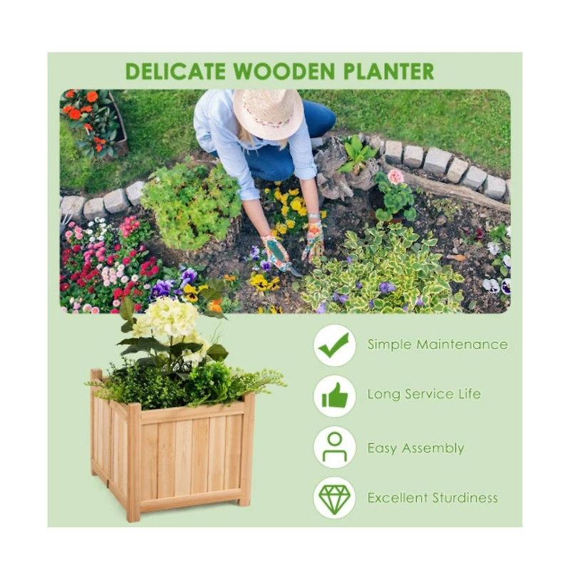 Slickblue Foldable Flower Bed with Drainage Hole and Base