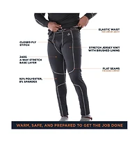 RefrigiWear Big & Tall Heavyweight Stretch Knit Base-Layer Bottoms