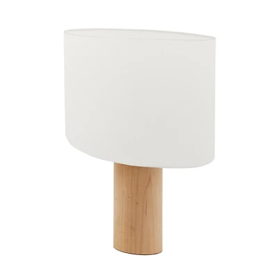 Mia Led Table Lamp with Maple Wood Base, Bulb Included (16")