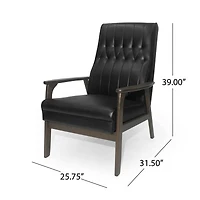 Mid-Century Modern Faux Leather Accent Chair