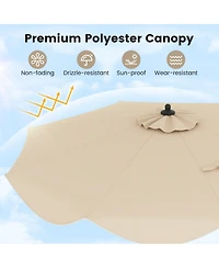 Slickblue Patio Umbrella with Crank Handle and Push Button Tilt