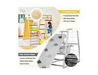 8-in-1 Wooden Jungle Gym Playset with Slide and Monkey Bars For Outdoor Play