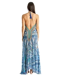 La Moda Clothing Women's Maxi Halterneck Dress