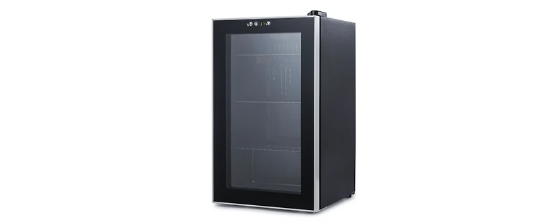 Black & Decker 2.4 Cu. Ft. Beverage Cooler with Double Pane Glass Door Drink Fridge with 76-Can Capacity