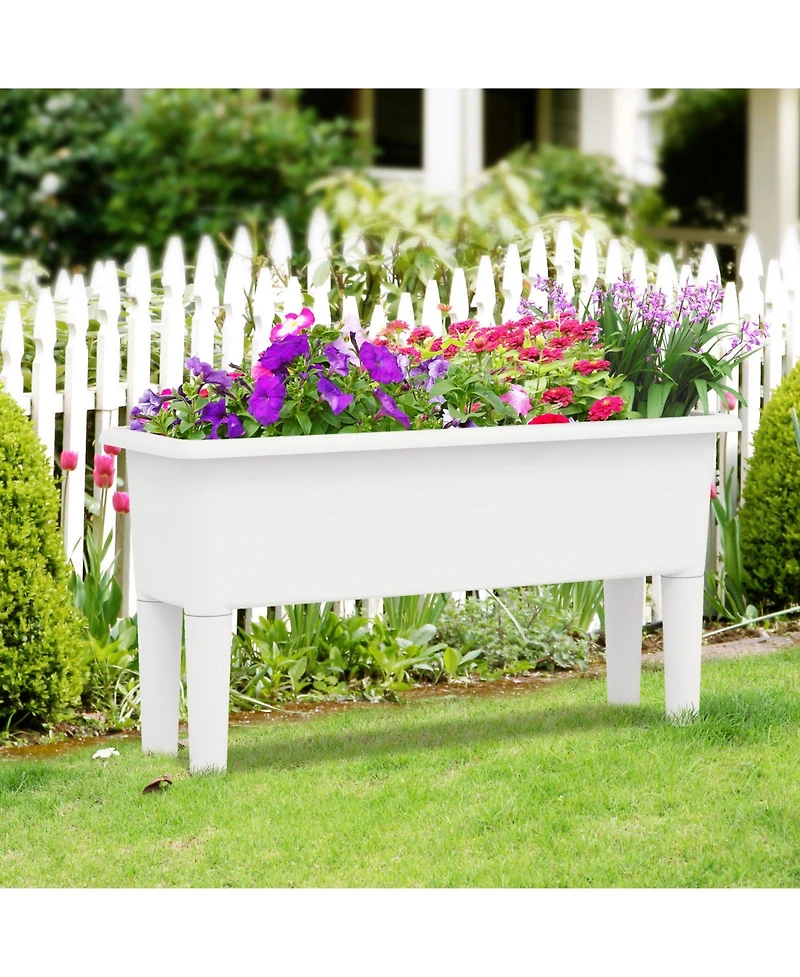 Slickblue 2 Pieces Raised Garden Beds Self-Watering Planter Box with Detachable Legs and Drainage Hole