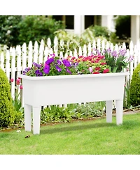 Slickblue 2 Pieces Raised Garden Beds Self-Watering Planter Box with Detachable Legs and Drainage Hole