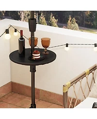 Slickblue 20 Inches Outdoor Adjustable Umbrella Table with 1.5 Inches Umbrella Hole
