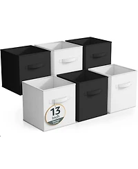 Sorbus 6 Pack 13 Inch Foldable Storage Cubes with Handles- for Organizing Home, Shelves, Nursery, Playroom
