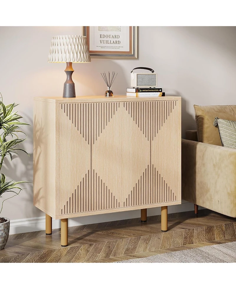 Tribesigns Sideboard Storage Cabinet, Wooden Buffet Cabinet, Sideboard Buffet Cabinet, Floor Cabinet with Doors, Accent Cabinet