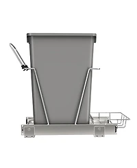 Rev-a-Shelf Pull Out Trash Can 35 Qt for Kitchen Cabinets, Silver, Rv-12KD-17C S