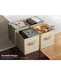 Sorbus 6 Pack 13 Inch Foldable Storage Cubes with Handles- for Organizing Home, Shelves, Nursery, Playroom