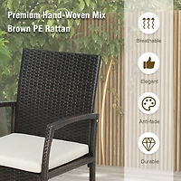 Costway 9 Pcs Patio Rattan Dining Set with Acacia Wood Table, Cushions