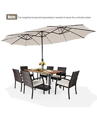 Slickblue Twin Patio Umbrella with Solar Led Lights for Outdoor Shade
