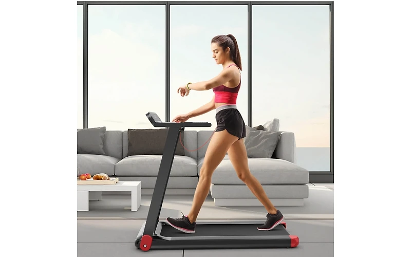 Folding Electric Compact Walking Treadmill with App Control and Built-in Speaker Home Exercise Machine