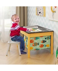 Slickblue Kids 3-in-1 Sand Water Activity Table with Foldable Storage Bin