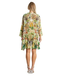 La Moda Clothing Women's Printed Pleated Short Dress