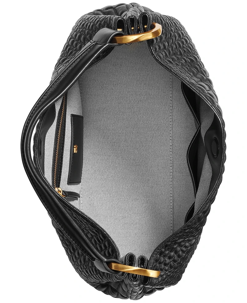Donna Karan New York Glenwood Quilted Croc Shoulder with Tassel Detail