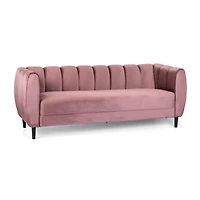 Streamdale Furniture Miranda Velvet Sofa: Modern Glam With Channel Stitching
