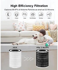 Morento Kilo Air Purifier Replacement Filter, 3-In-1 Ture Hepa Filter, Efficiency Activated Carbon