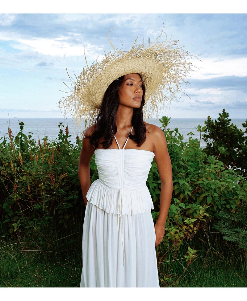 Brunna.co Catalina Palm Straw Hat In Natural Beige