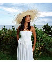Brunna.co Catalina Palm Straw Hat In Natural Beige