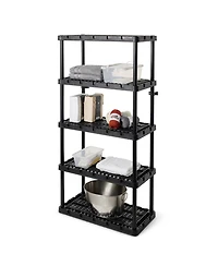Gracious Living 5 Shelf Knect-a-Shelf Ventilated Heavy Duty Storage Unit, Black