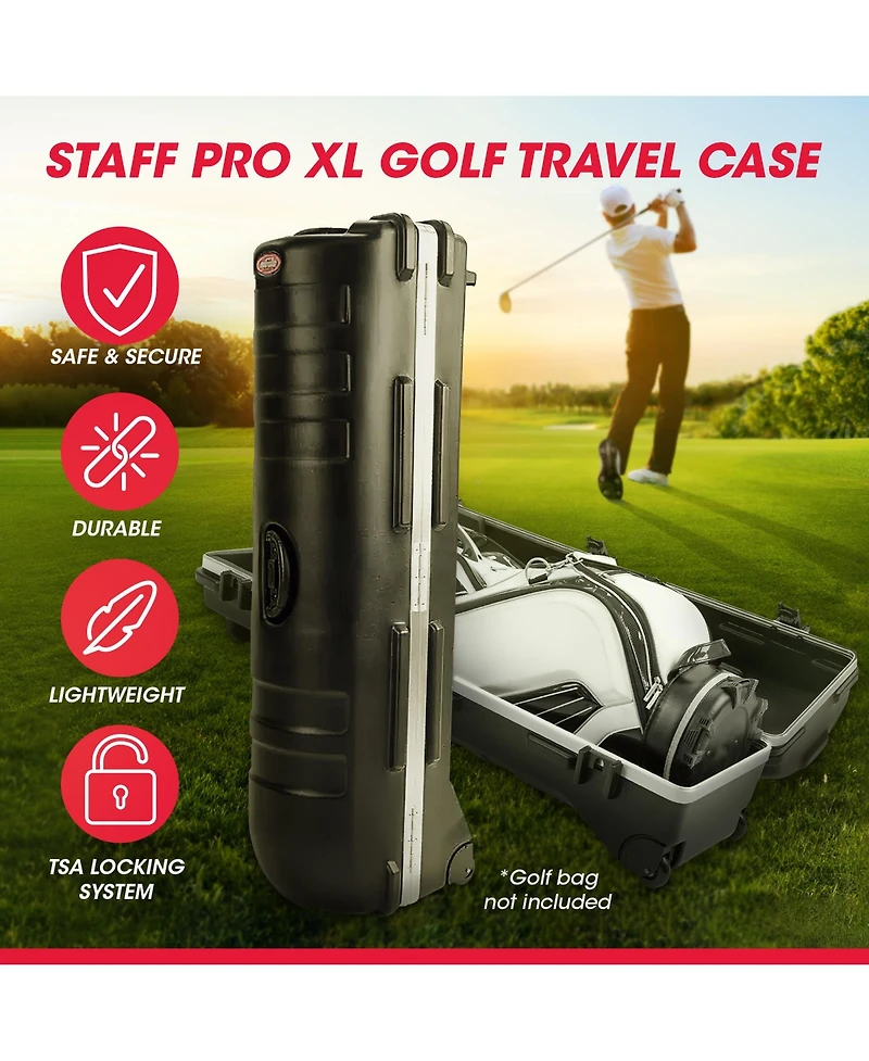 Skb Cases Ata Staff Pro Xl Hard Plastic Storage Wheeled Cart Golf Travel Case