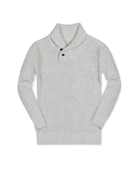 Hope & Henry Boys Organic Long Sleeve Shawl Collar Sweater