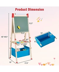 3-in-1 Double-Sided Adjustable Kid Easel for 3-8 Years Old Toddlers