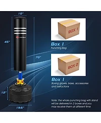 Vebreda 70 Inch Freestanding Punching Boxing Bag with 12 Suction Cup Base