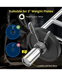 Vebreda 700 Lbs Olympic Triceps Bar with Knurled Handles for Squats Deadlifts Shrugs
