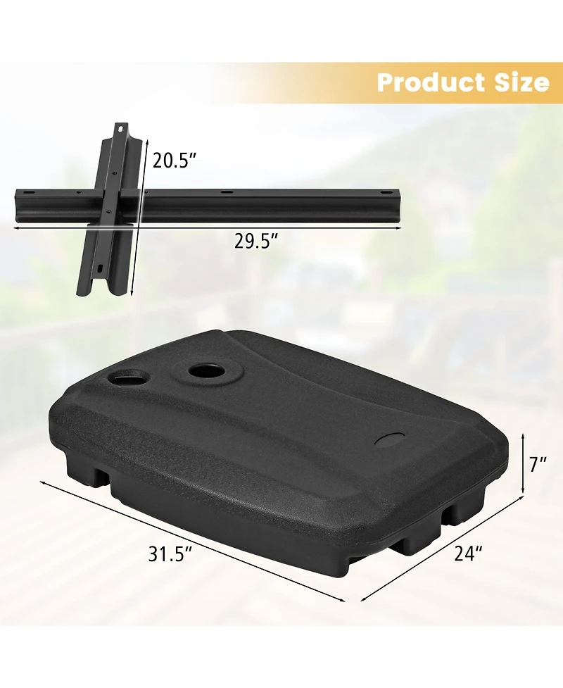Givimo Fillable Universal Offset Umbrella Base with Cross Base and Wheels