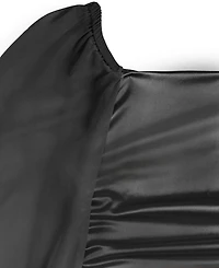 With Jules Big Girls Long-Sleeve Ruched Dress